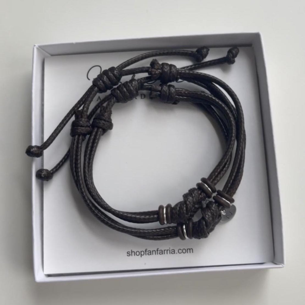Forever Brown Couple Bracelets, Personalized, His and Hers