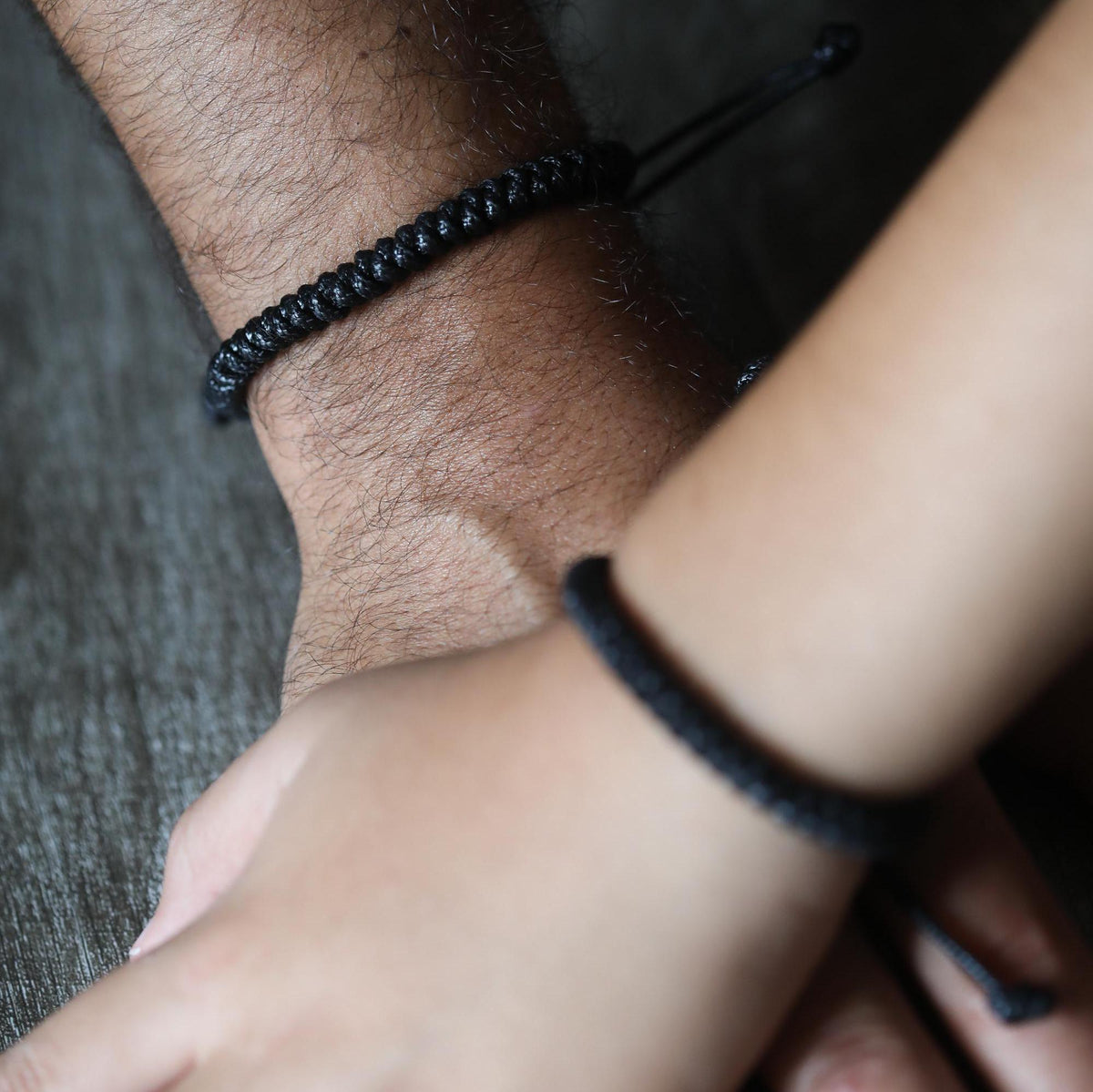Daddy and Me Black bracelets, Dad and Son Black bracelets