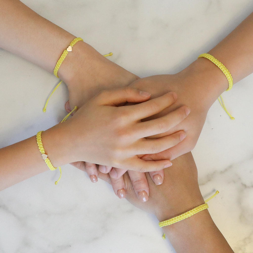 Silver Heart Family Bracelets Black Matching Bracelets