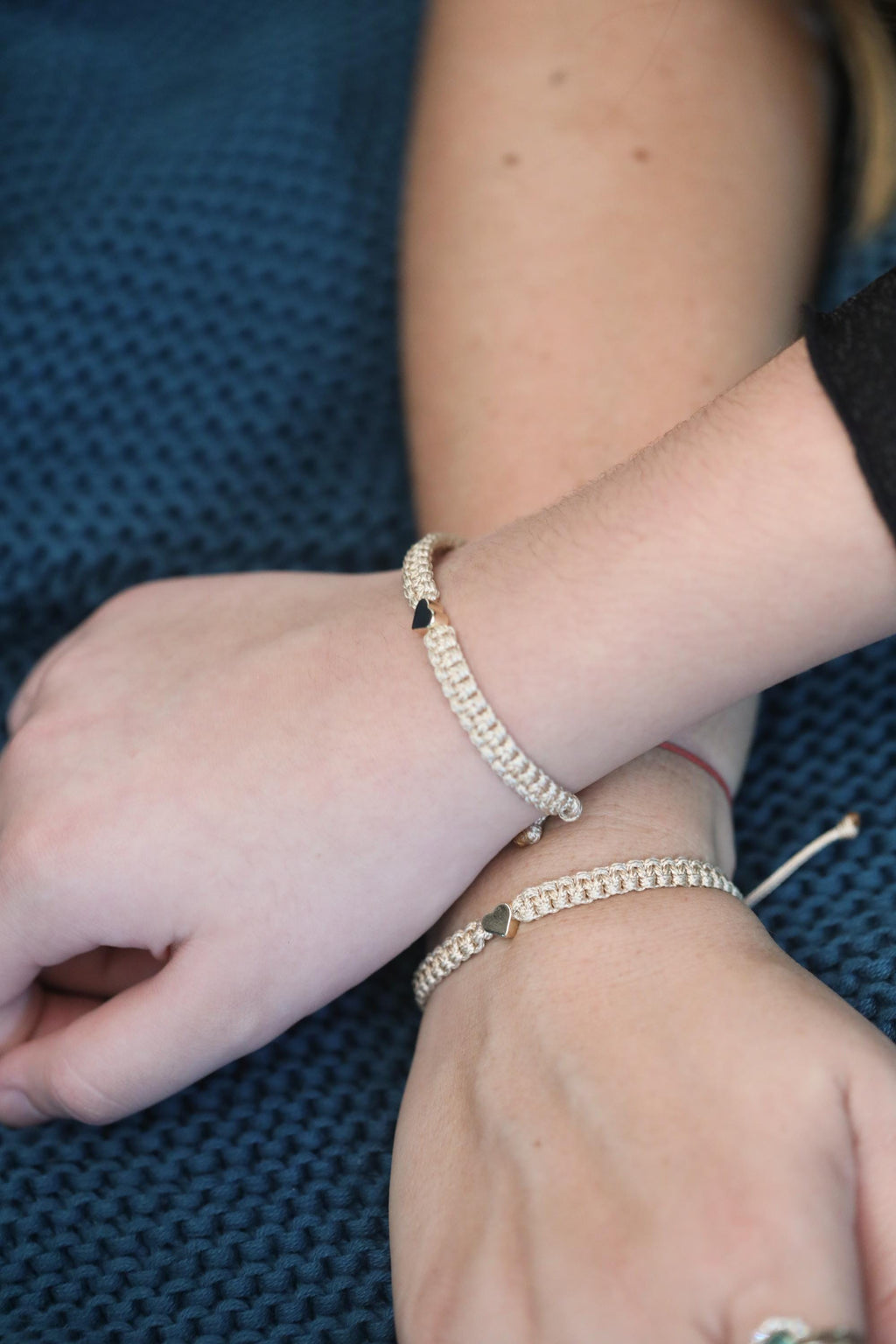 Gold Heart Matching Gold Bracelets by Fanfarria