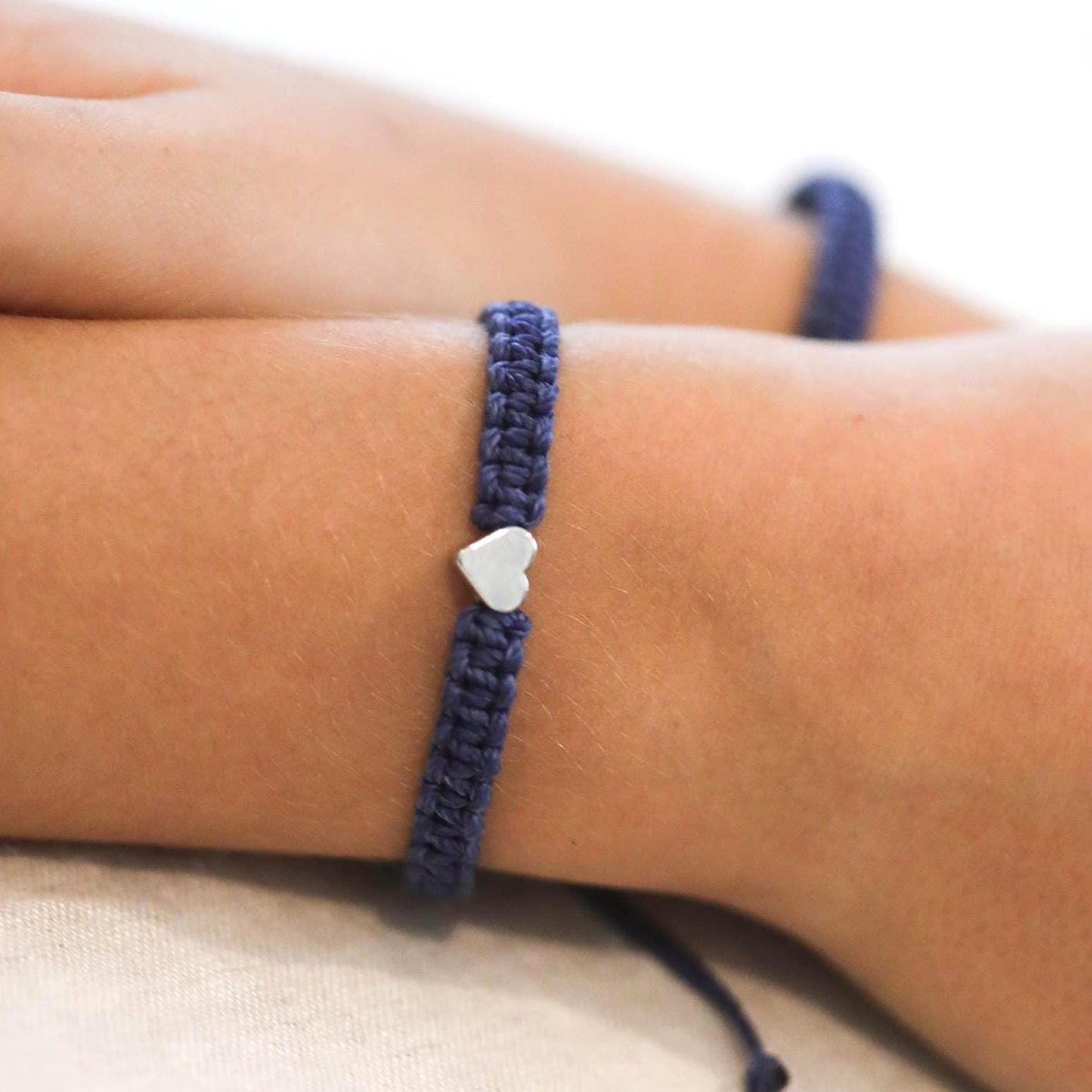 Blue bracelets silver hearts matching by Fanfarria
