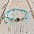 Sunflower Light Blue Bracelet Anklet Waterproof