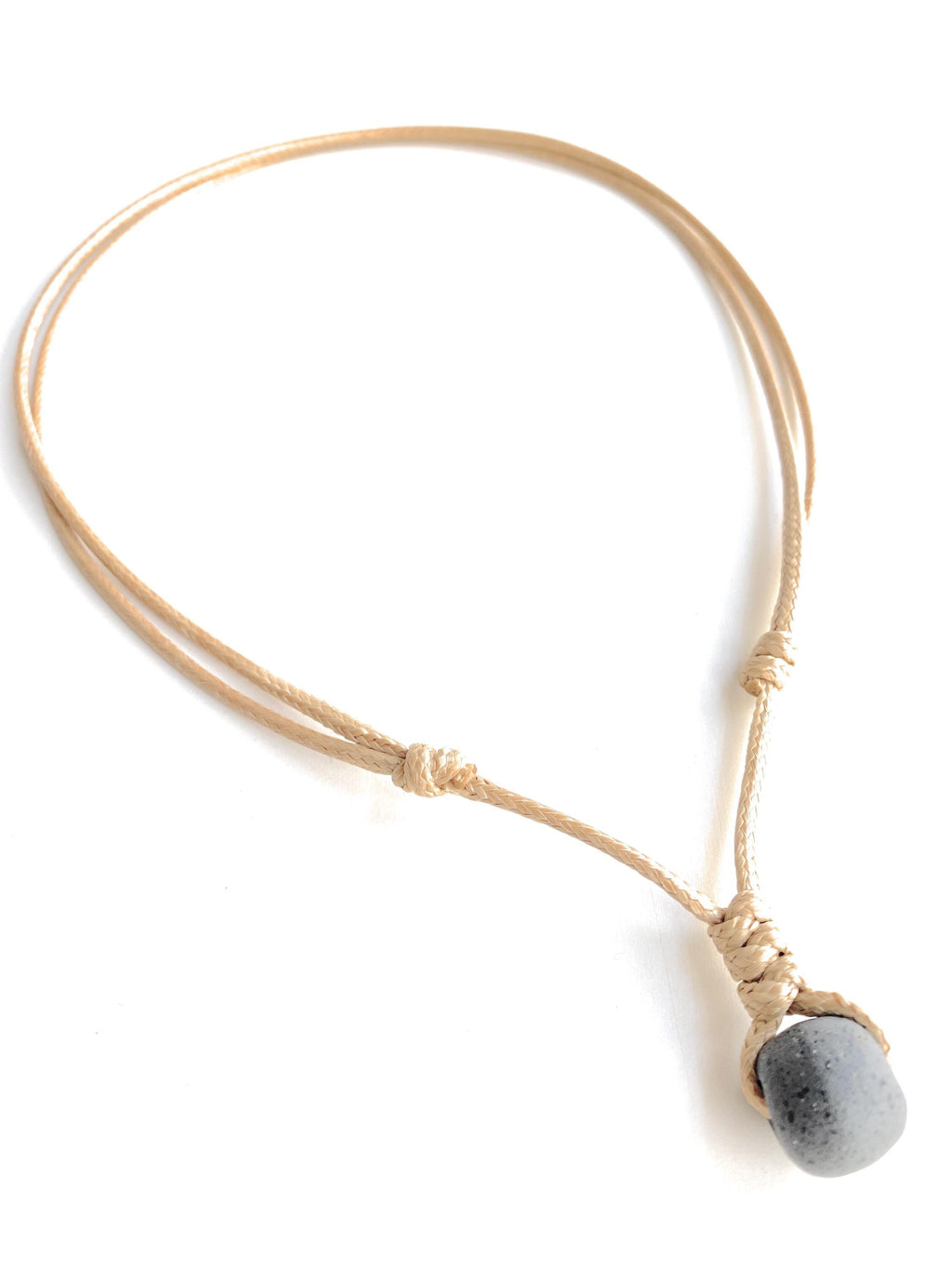 Surfer Afrixan Gray Seaglass Necklace Beach Choker