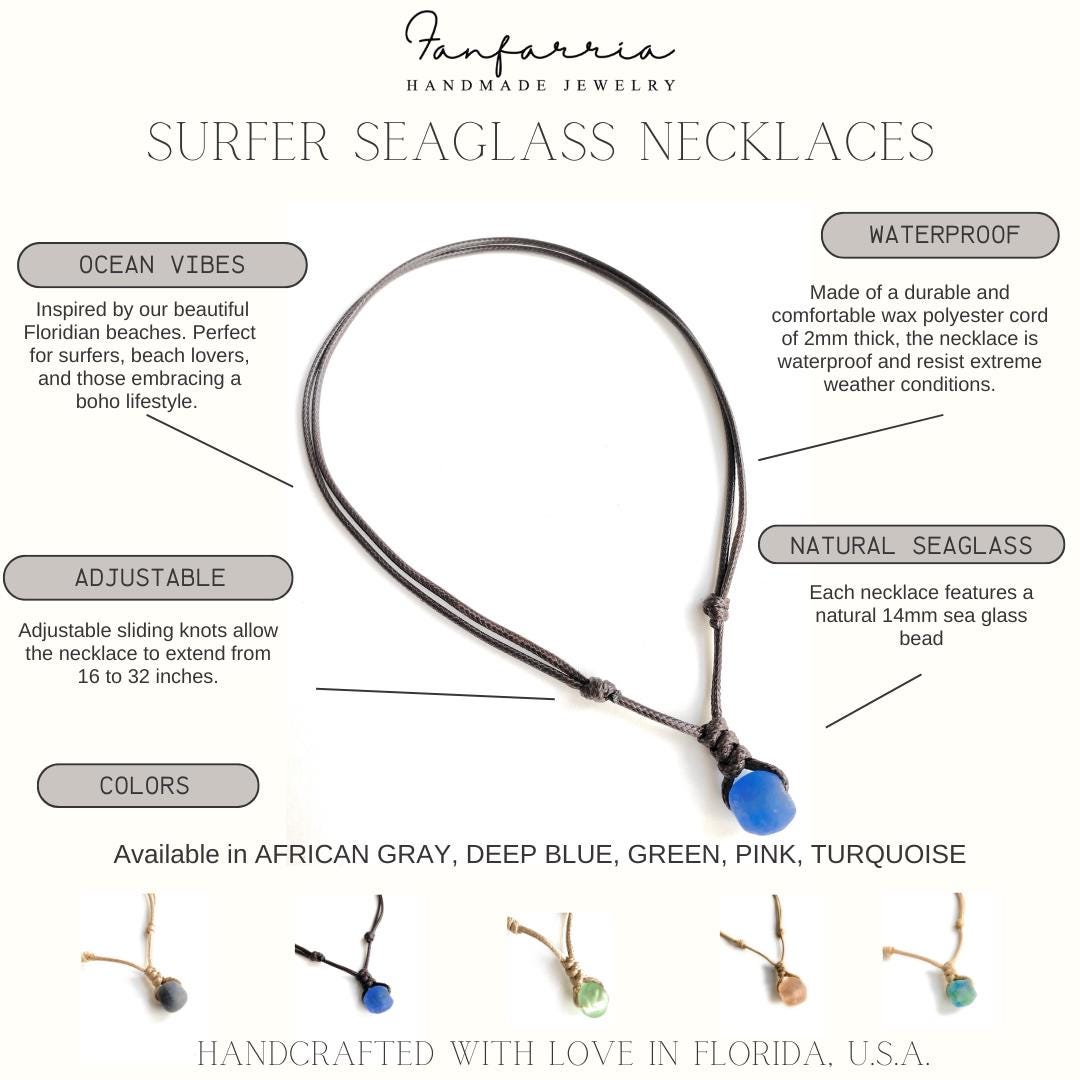 Surfer  Seaglass Necklace Beach Chokers