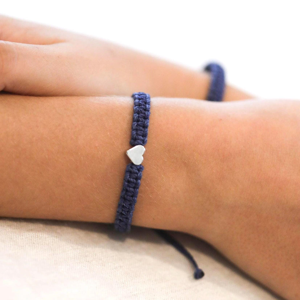 Blue bracelets silver hearts matching by Fanfarria