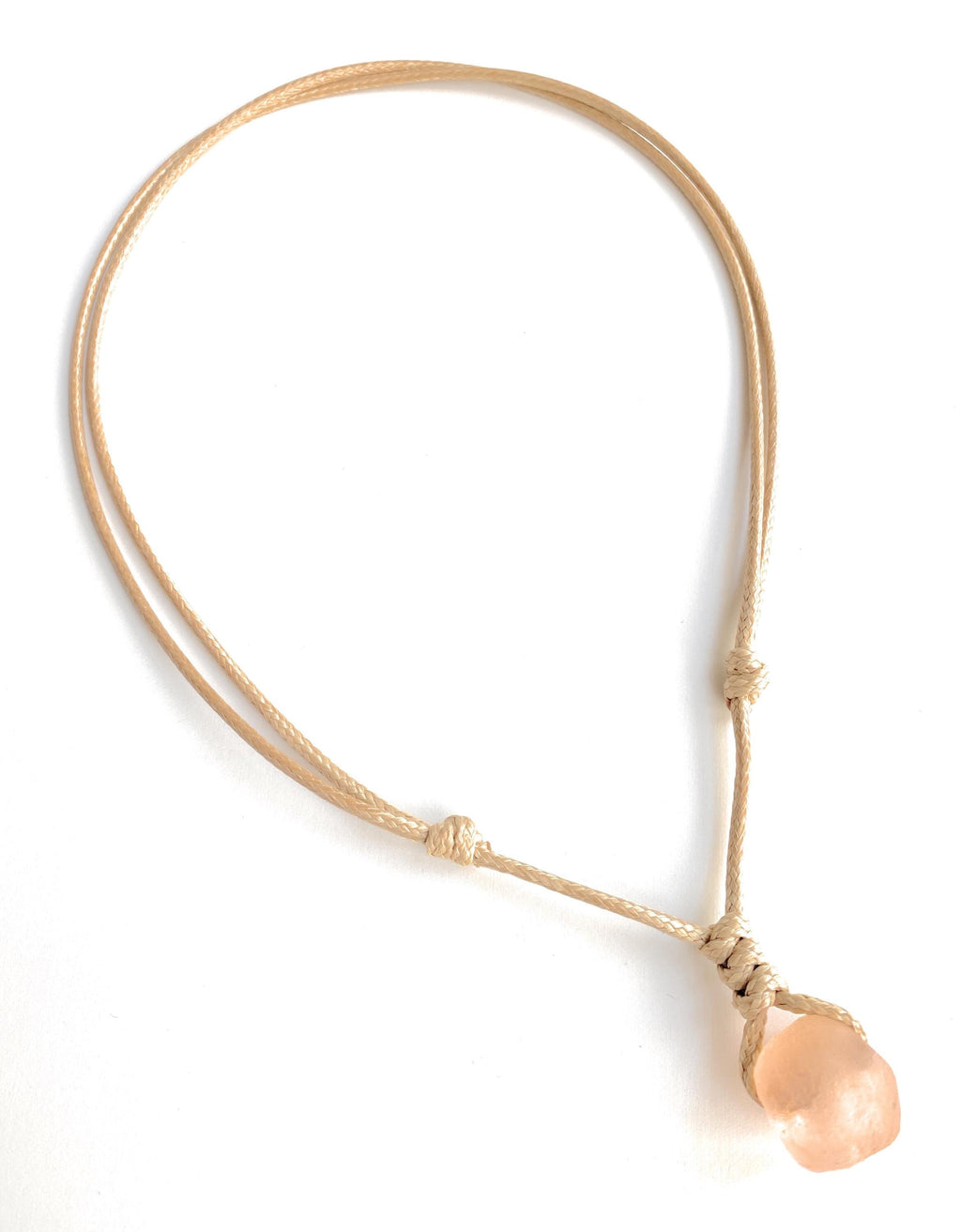 Surfer Pink Seaglass Necklace Beach Choker