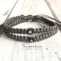 Initial Gray Matching Couples Bracelets Personalized