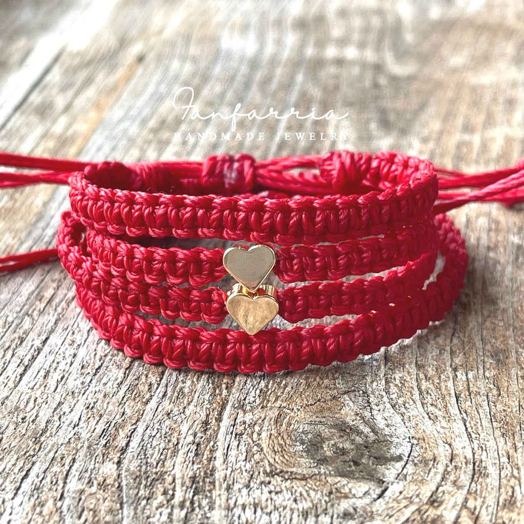 Red Family Bracelets Matching Set by Fanfarria