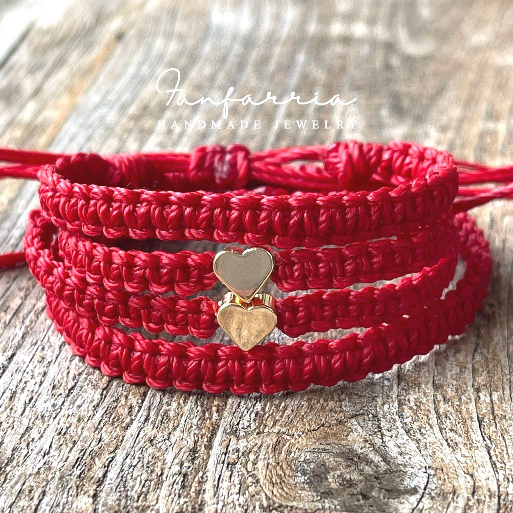 Red Family Bracelets Matching Set by Fanfarria