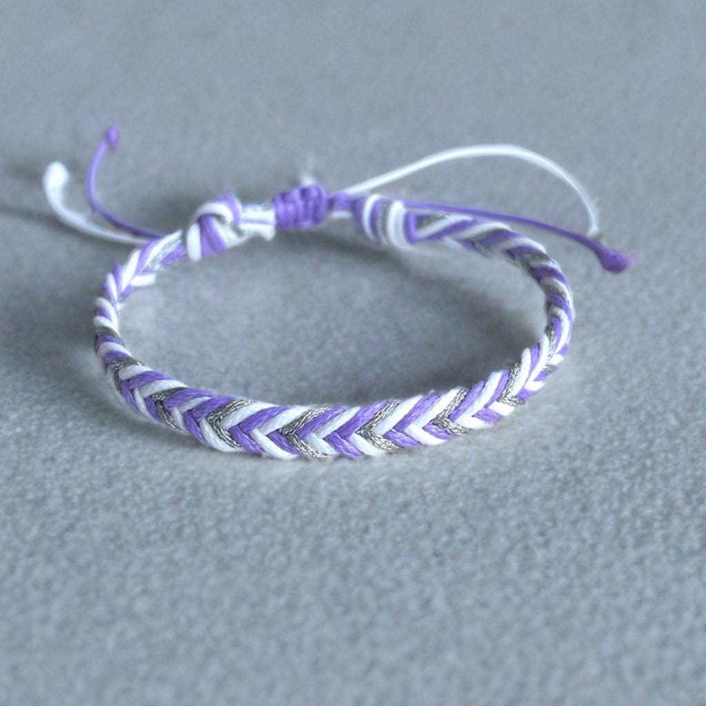 Dania, Purple Braided Anklet Bracelet