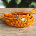 Gold Heart Family Bracelets Orange