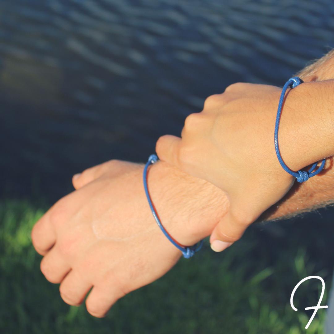 Collins Sea Blue Parent and Child Bracelets Minimalist