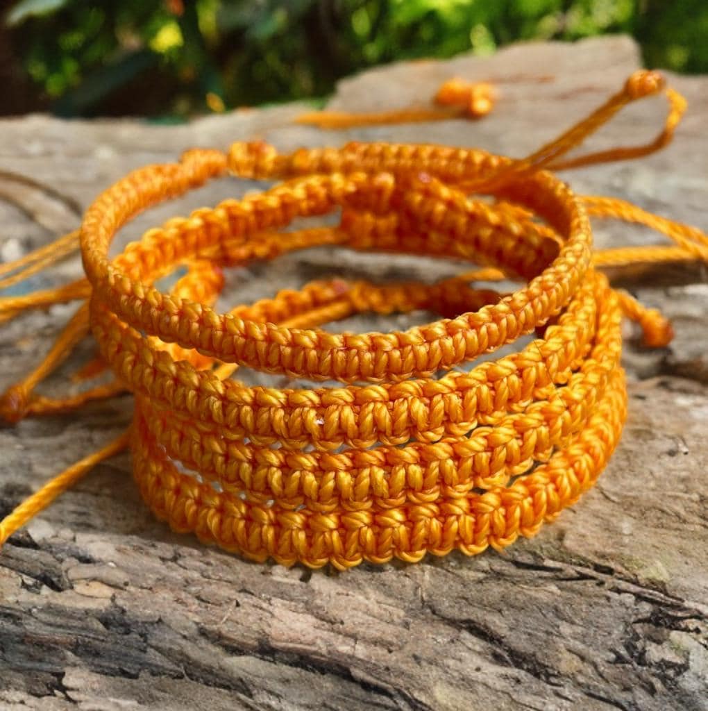Orange Macrame Family Bracelets Matching Bracelets