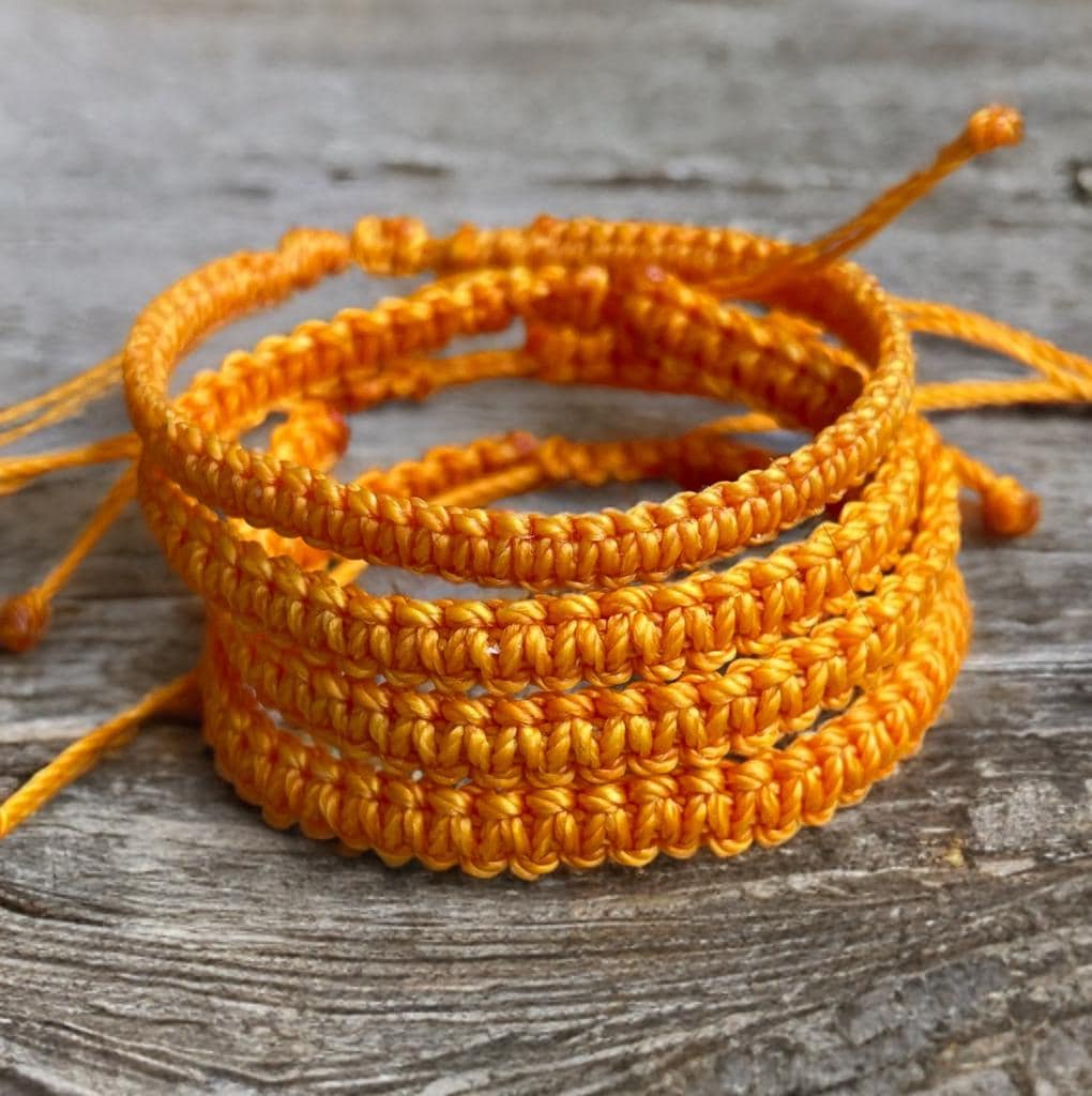 Orange Macrame Family Bracelets Matching Bracelets