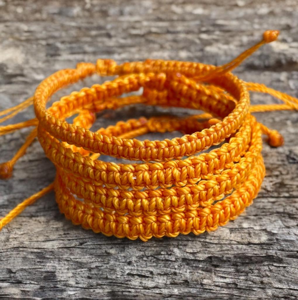 Orange Macrame Family Bracelets Matching Bracelets