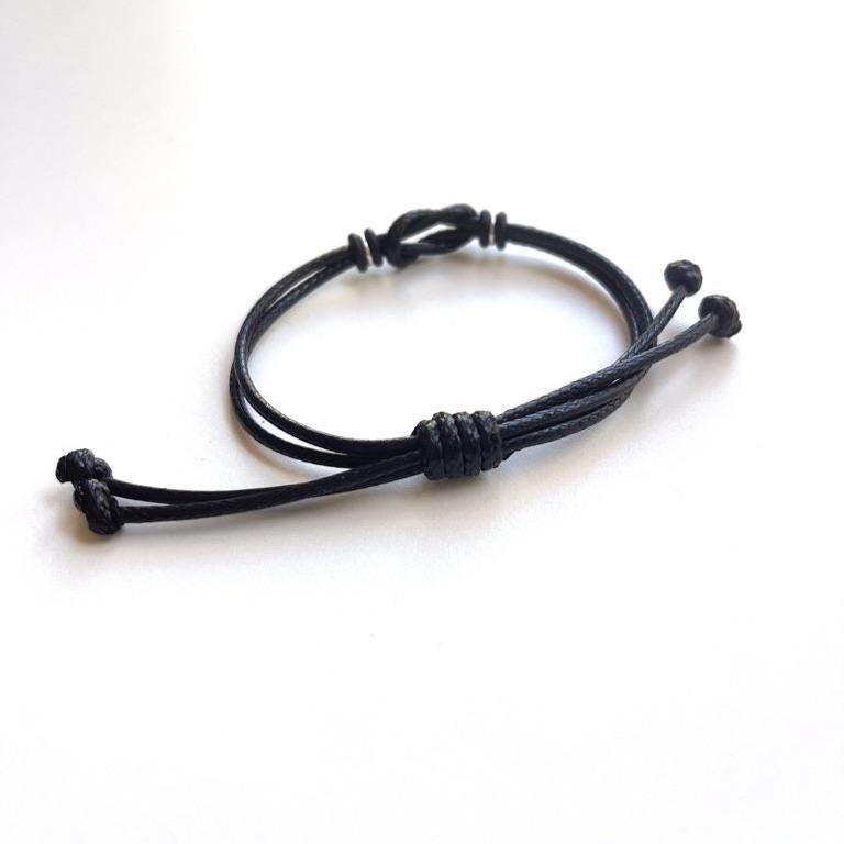 Black Knot Bracelet Waterproof Adjustable
