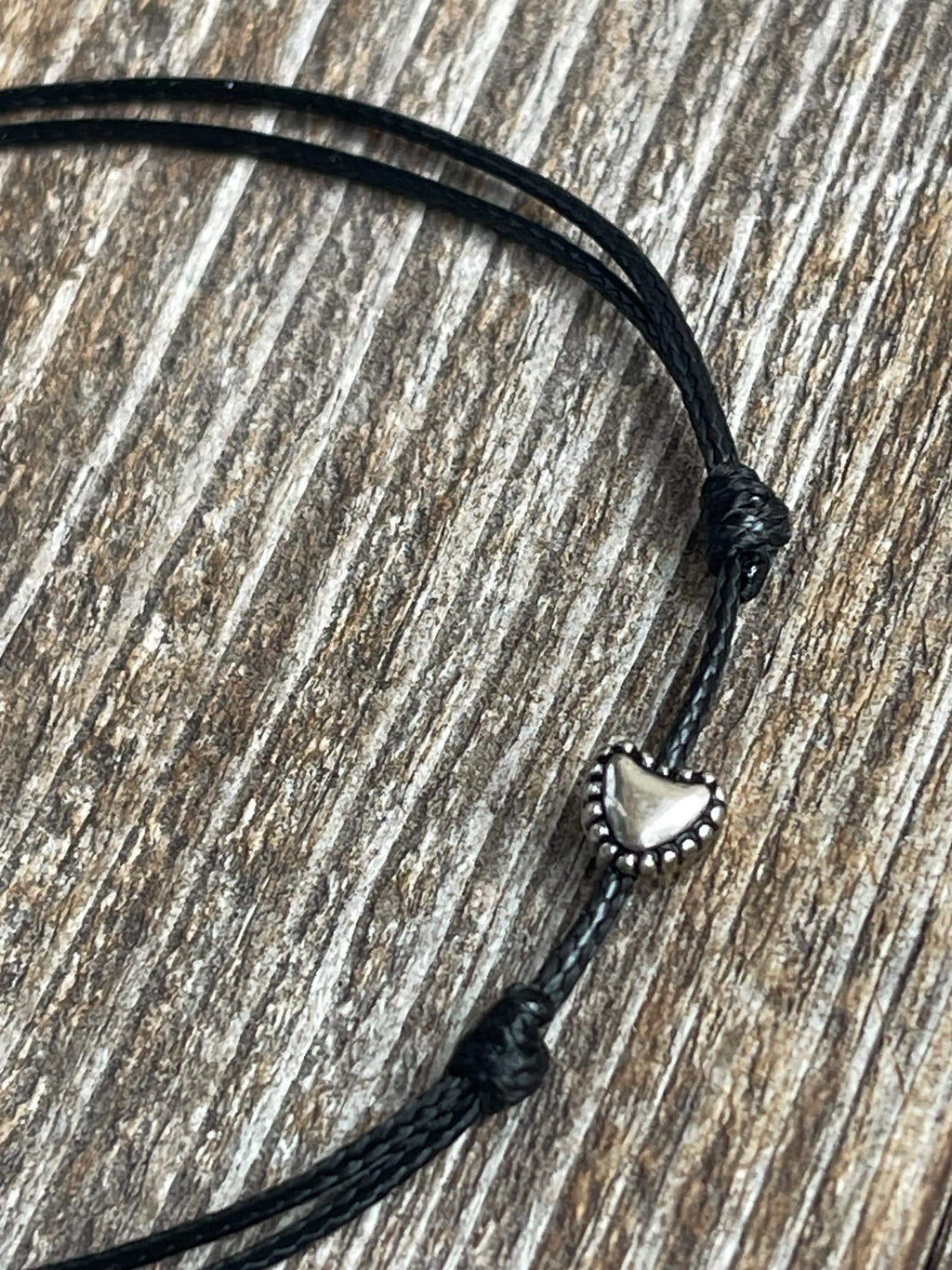 Heart Black Anklet