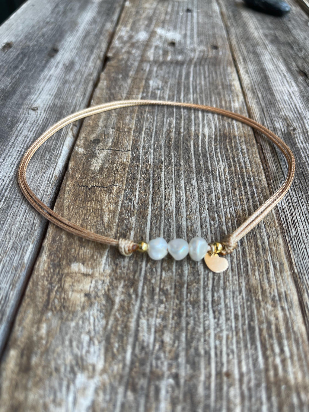 Freshwater Keshi Pearl Choker with Gold Filled Heart