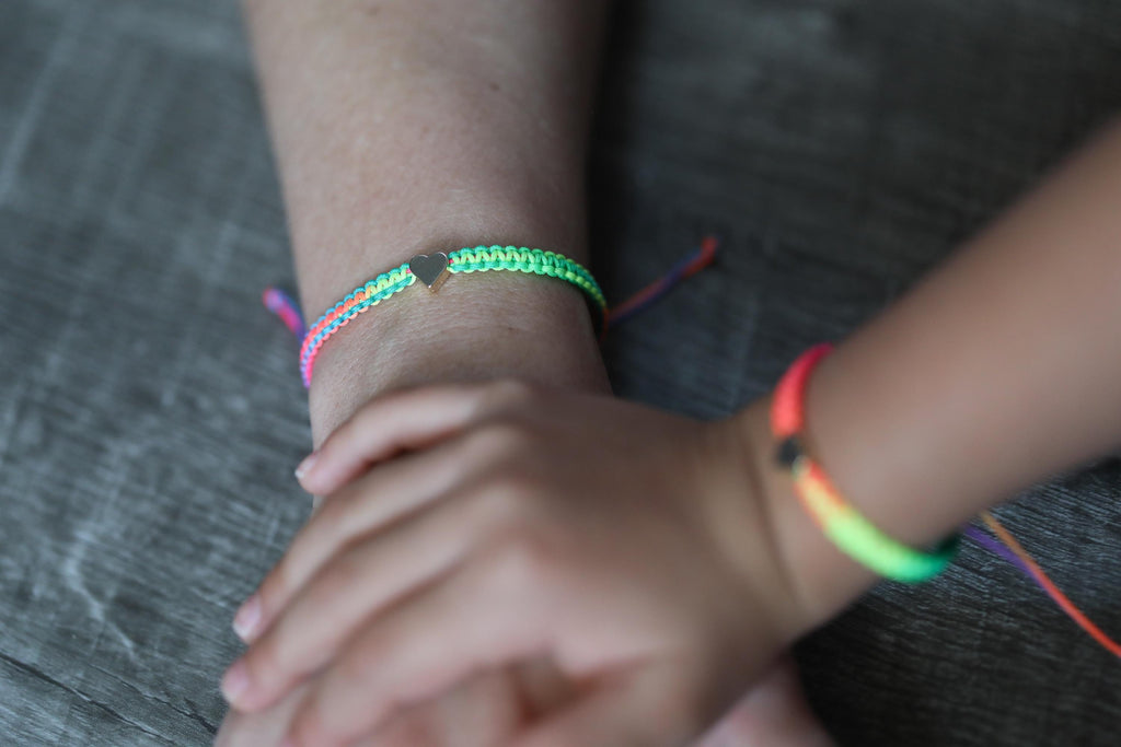 Colorful Heart Mommy and Me Matching Bracelets
