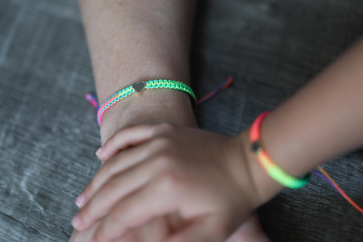 Colorful Heart Mommy and Me Matching Bracelets