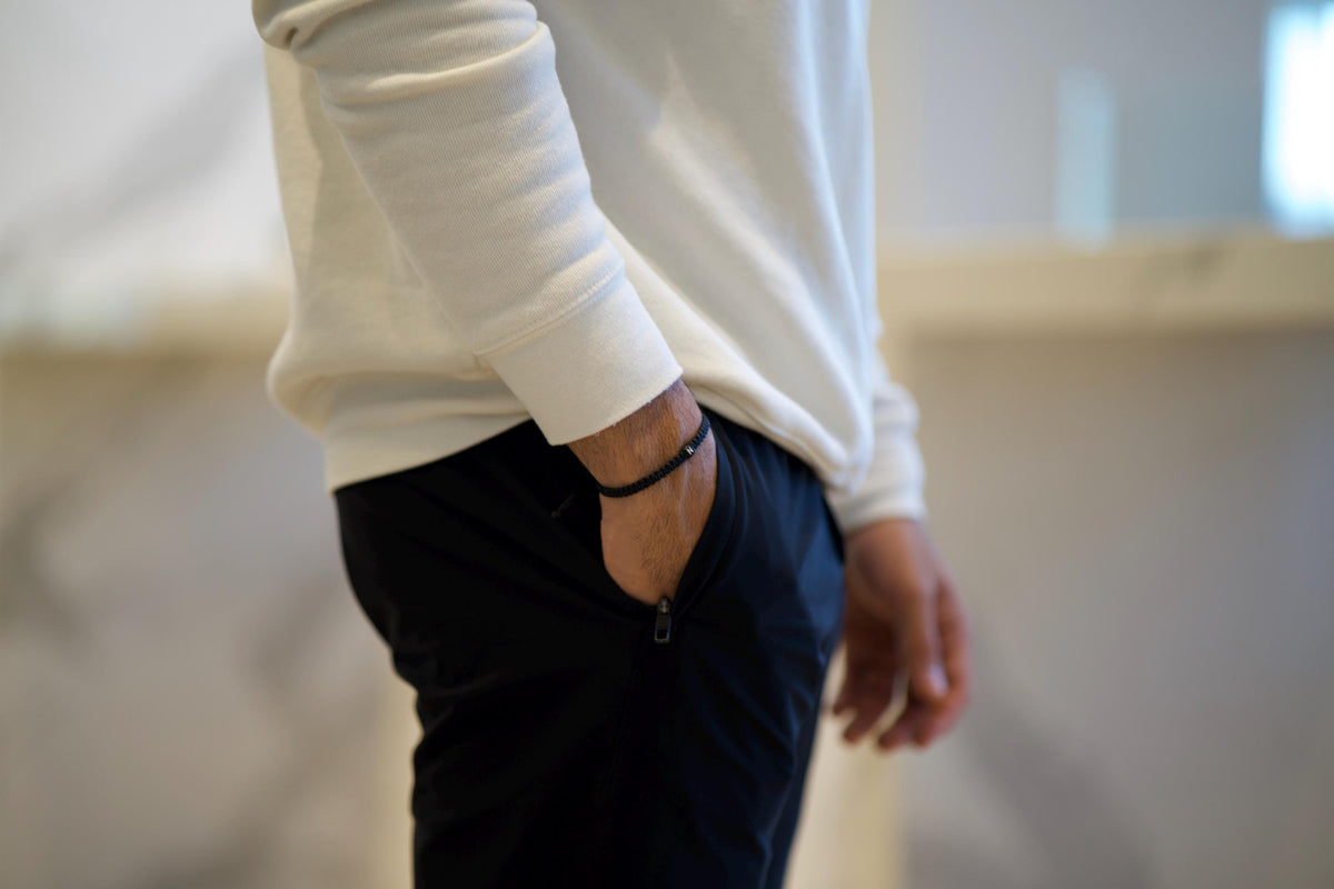 Personalized Initial Bracelets for Couples - Black Macrame His and Hers Set