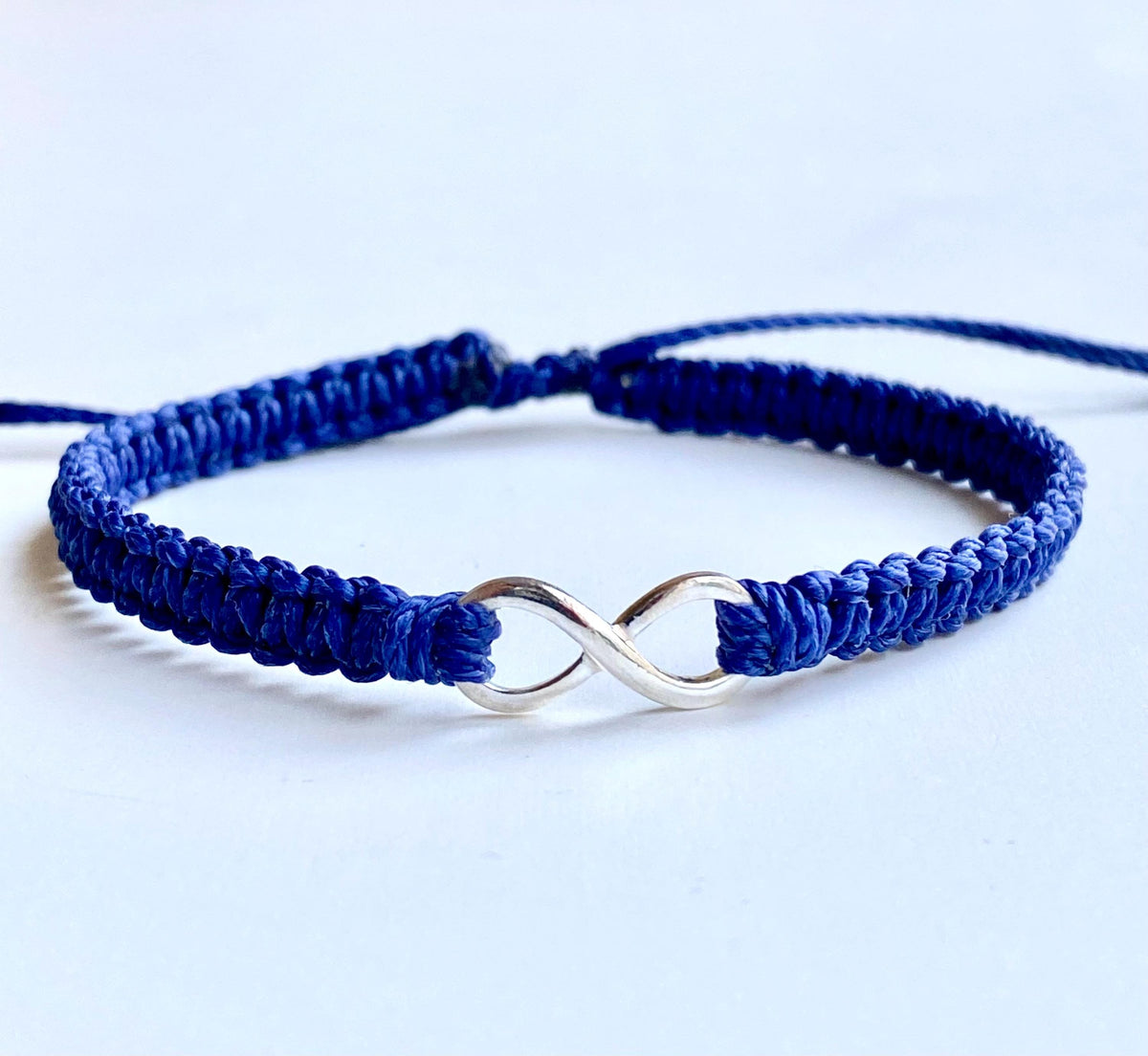 Infinity Infinite Blue Macrame Braided Bracelet by Fanfarria