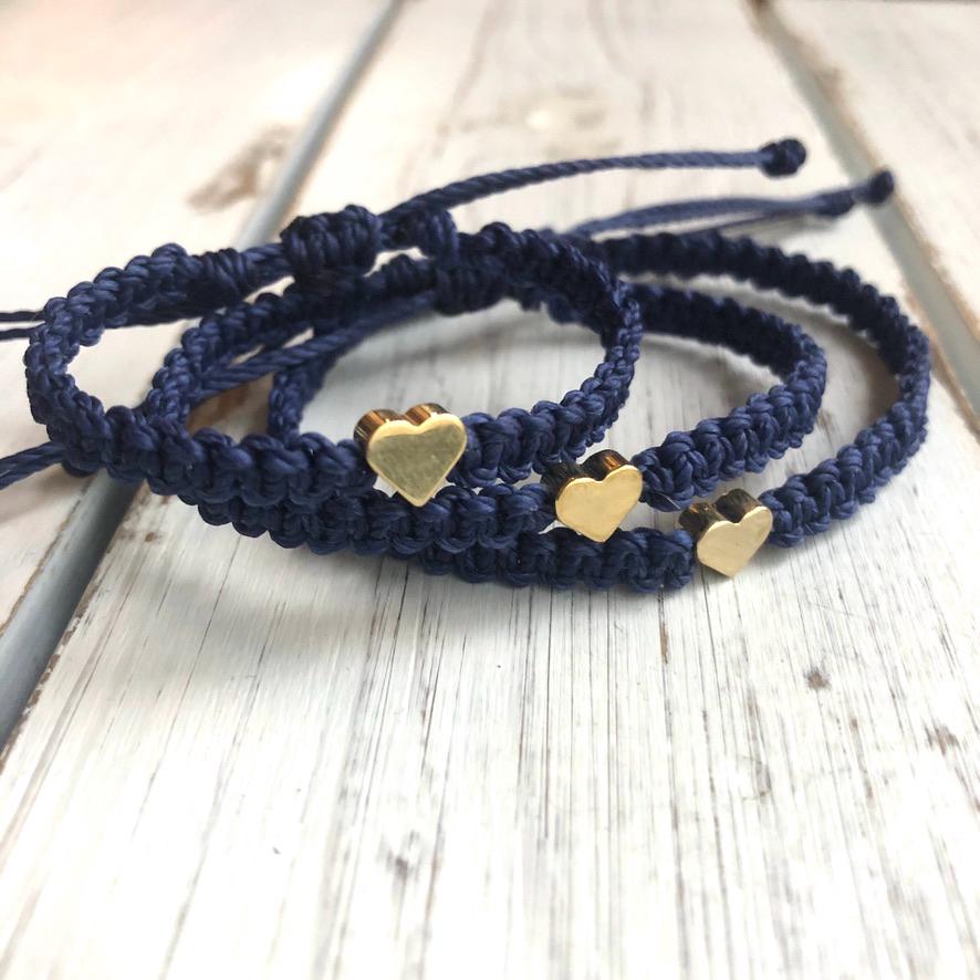 Heart Family Bracelets Blue Matching Bracelets
