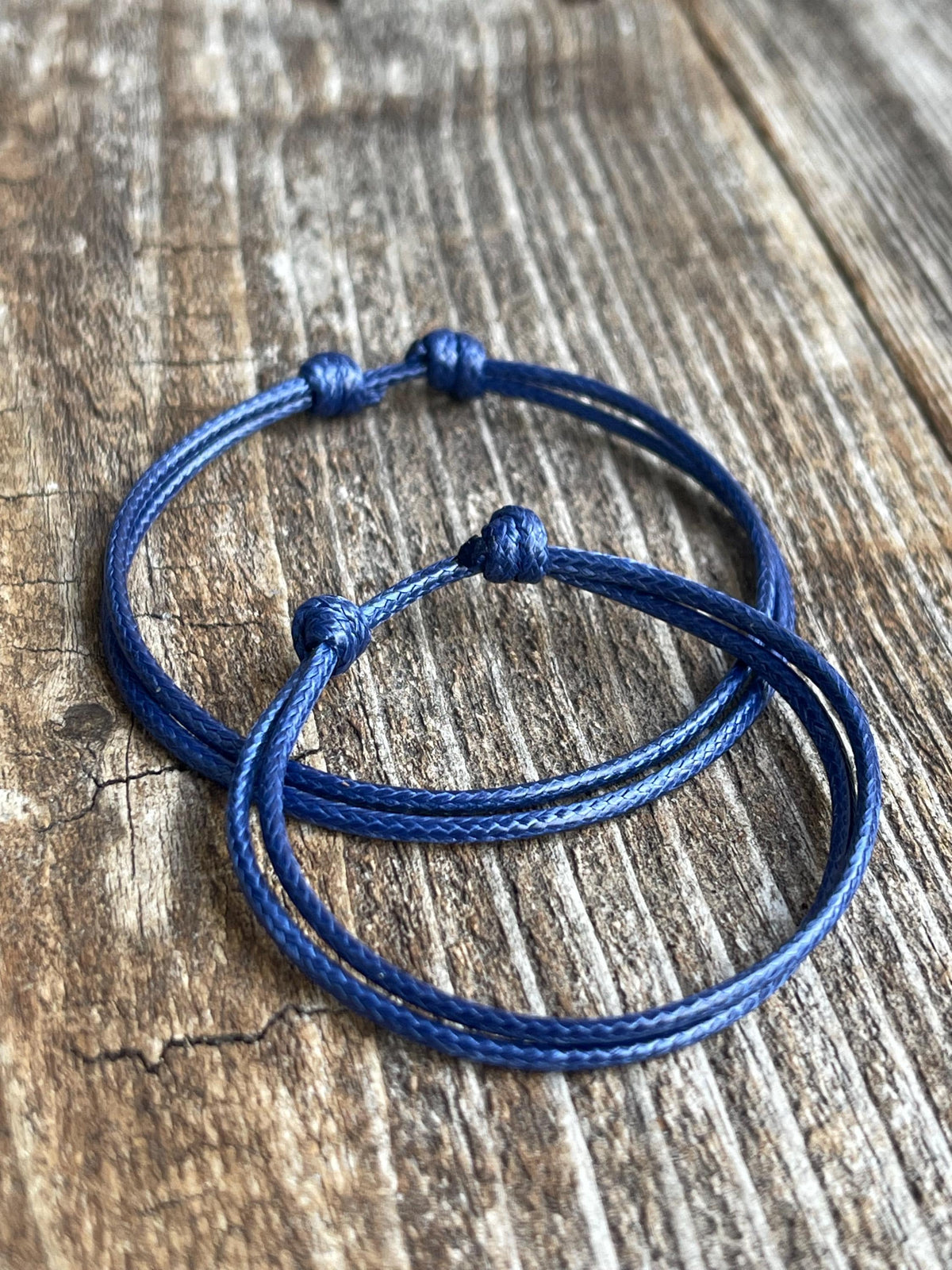 Gold Heart Navy Blue Minimalist Family Bracelets