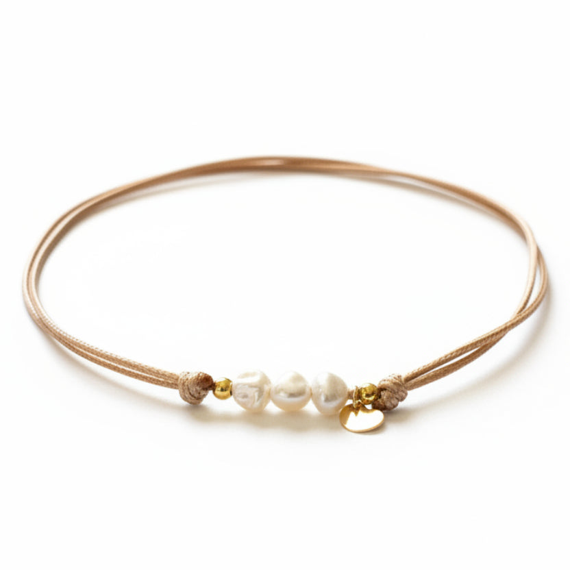 Freshwater Keshi Pearl Choker with Gold Filled Heart