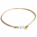 Freshwater Keshi Pearl Choker with Gold Filled Heart