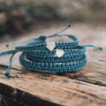 Matching Silver Heart Teal Bracelets