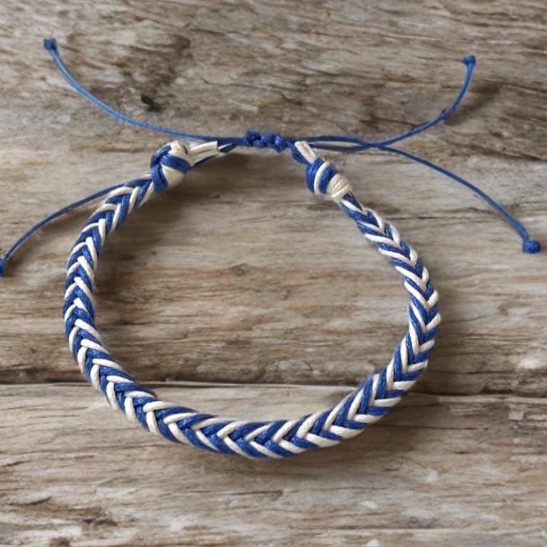Dania Blue Nautical Braided Anklet Bracelet