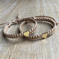 Gold Heart Matching Gold Bracelets by Fanfarria
