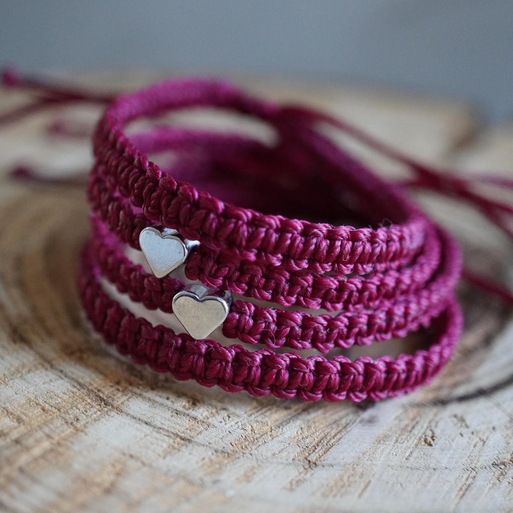 Matching Silver Heart Teal Bracelets