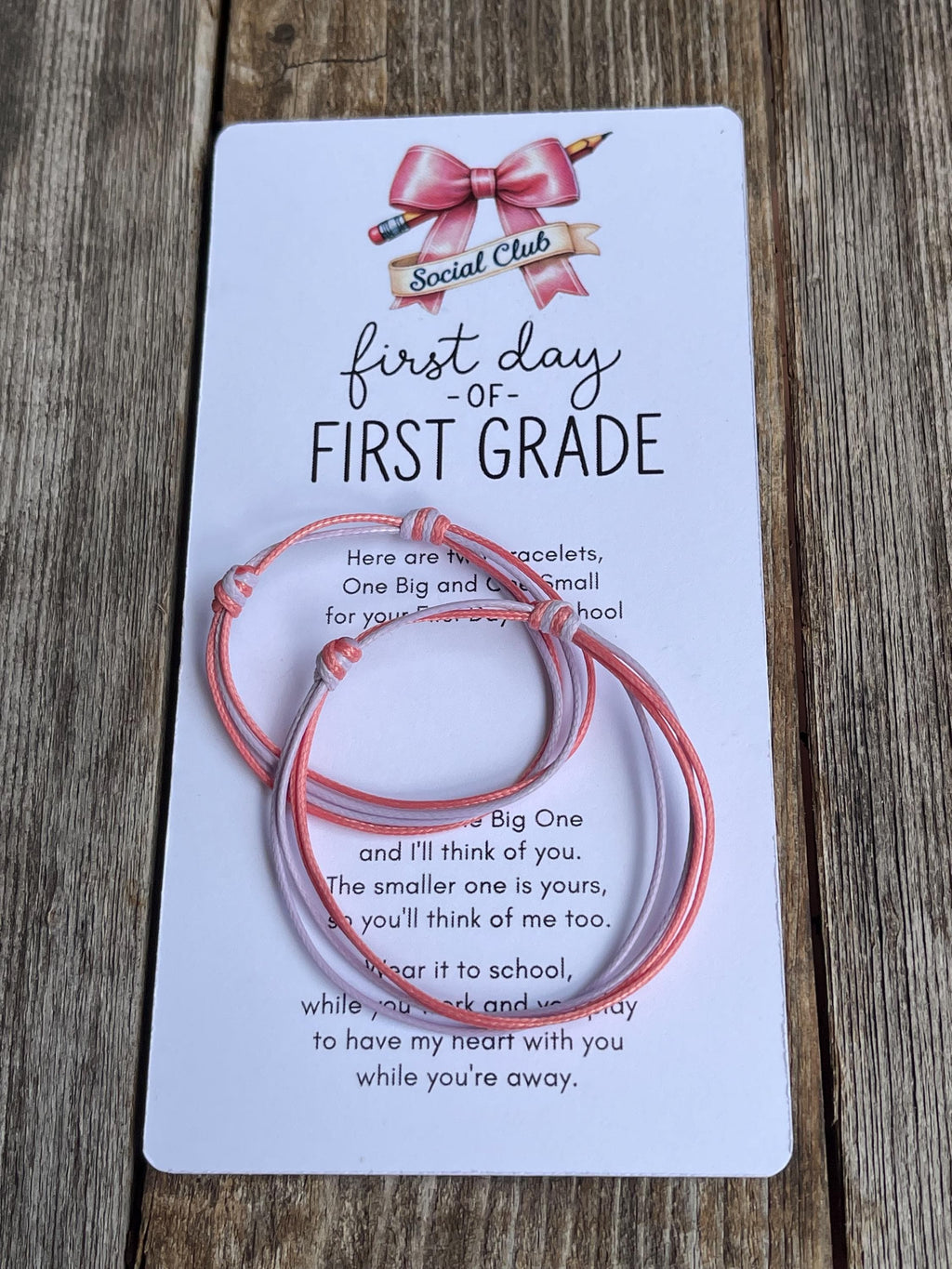 First Day of First Grade Matching Bracelets Mommy and Me Bracelets Waterproof