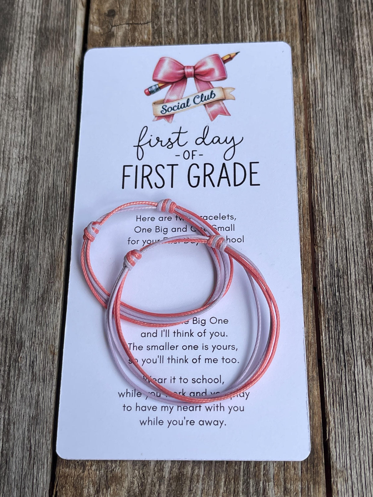 First Day of First Grade Matching Bracelets Mommy and Me Bracelets Waterproof