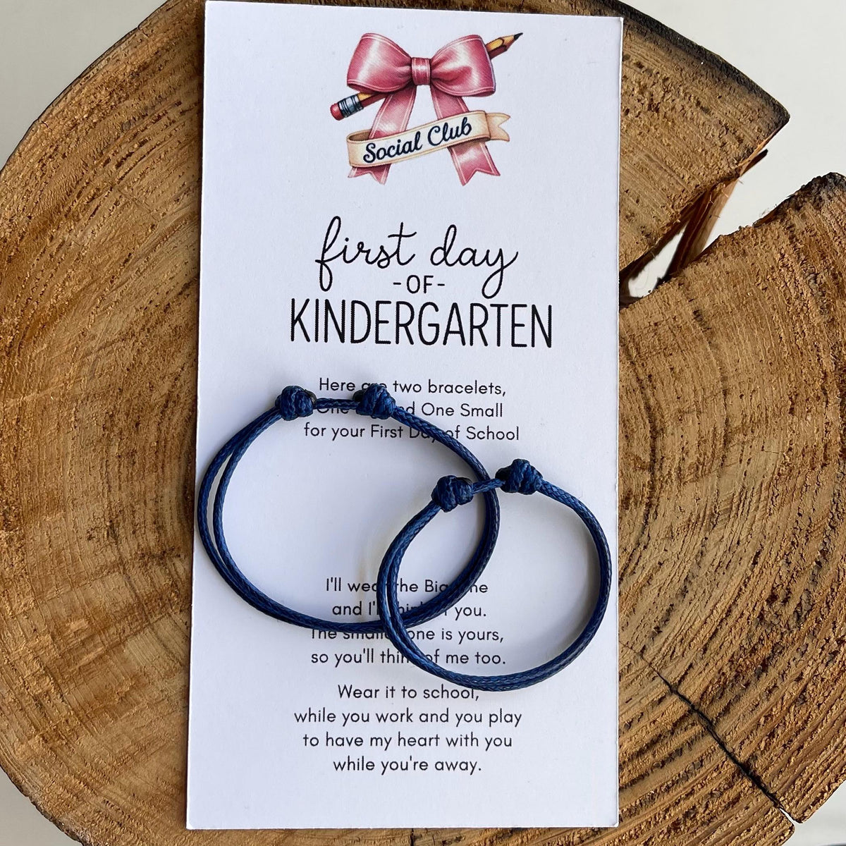 Kindergarten Bracelet Set, Mommy and Me Waterproof Matching First Day of School, Adjustable Back to School Keepsake