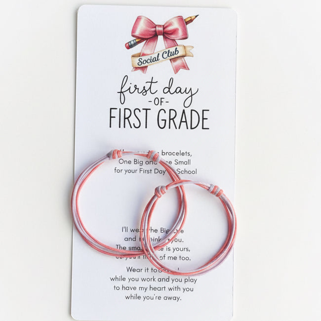 First Day of First Grade Matching Bracelets Mommy and Me Bracelets Waterproof