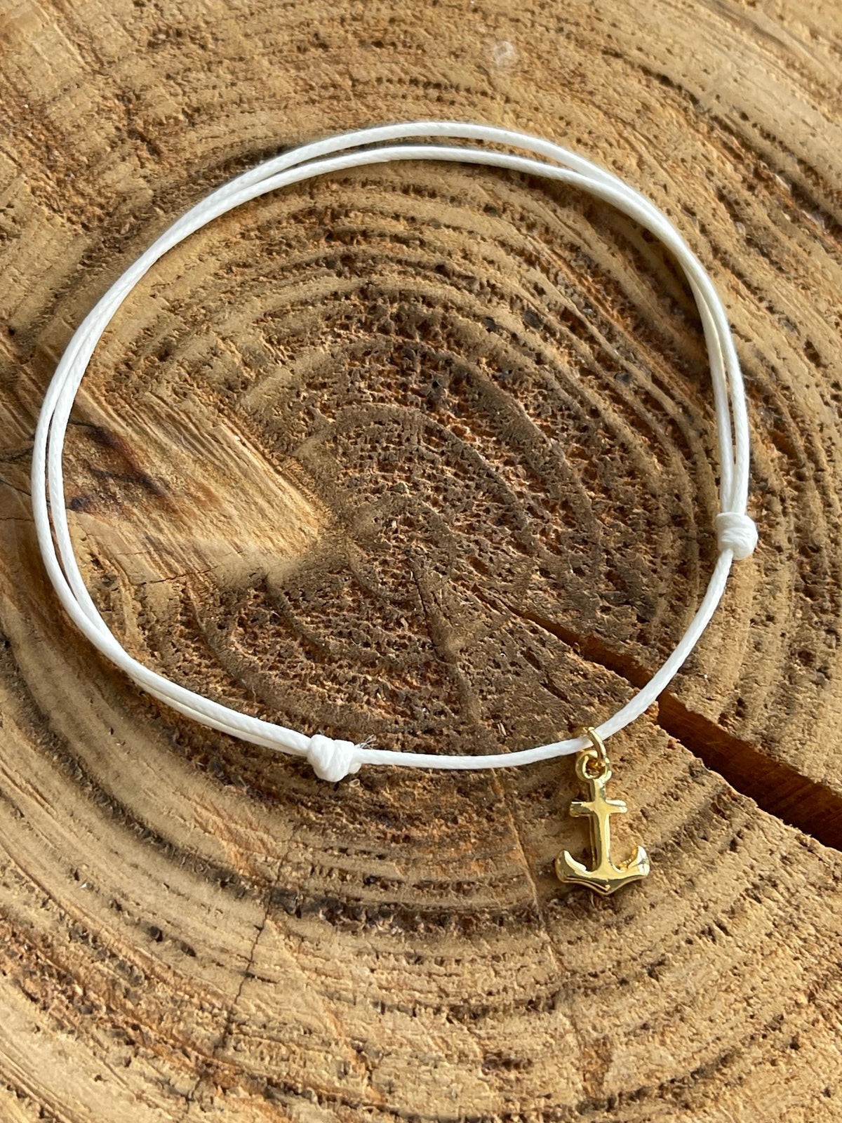 White Anchor Anklet Waterproof Gold Charm Beach Jewelry