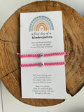 Initials Matching Bracelets Pink Mommy and Me First Day of Kindergarten Waterproof Marathon