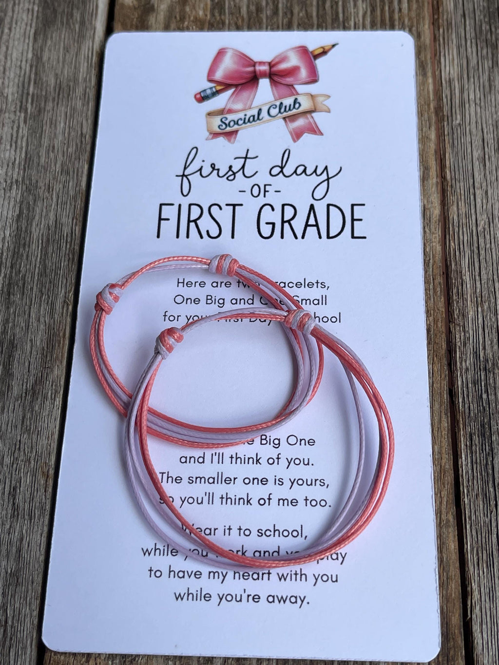 First Day of First Grade Matching Bracelets Mommy and Me Bracelets Waterproof