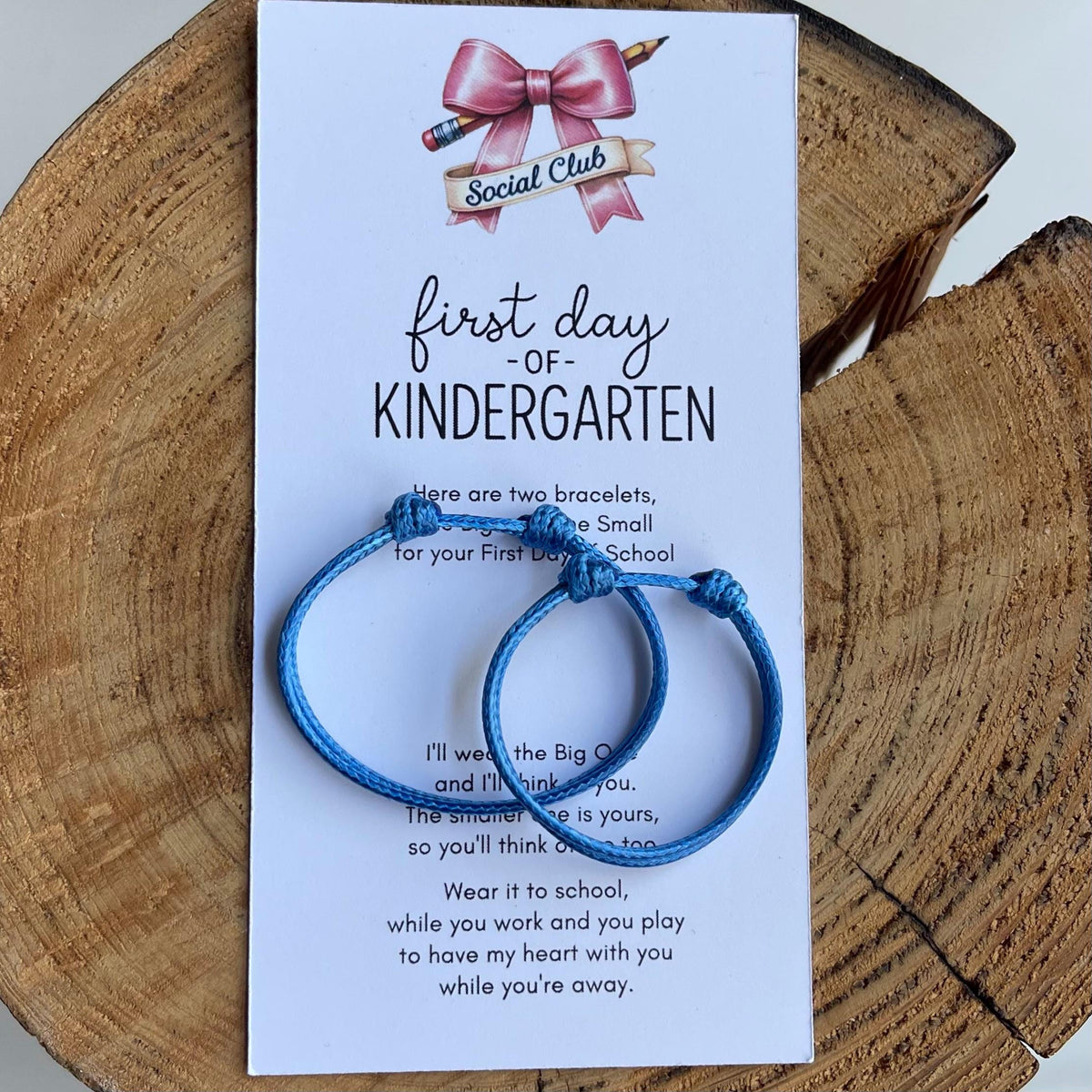 Kindergarten Bracelet Set, Mommy and Me Waterproof Matching First Day of School, Adjustable Back to School Keepsake