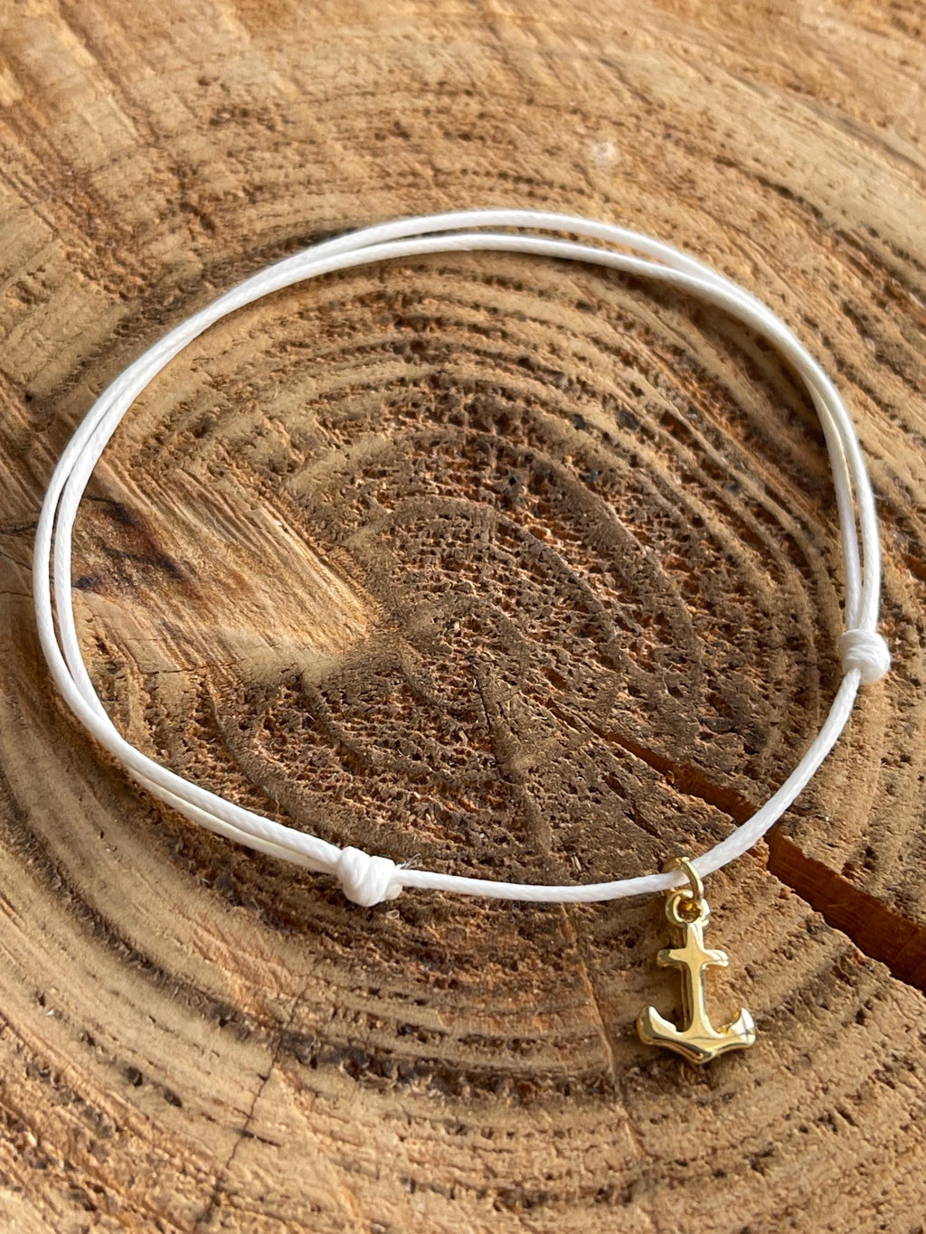 White Anchor Anklet Waterproof Gold Charm Beach Jewelry