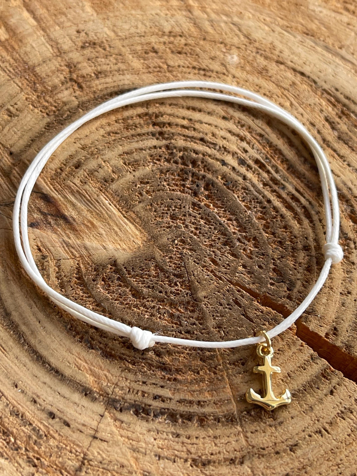 White Anchor Anklet Waterproof Gold Charm Beach Jewelry