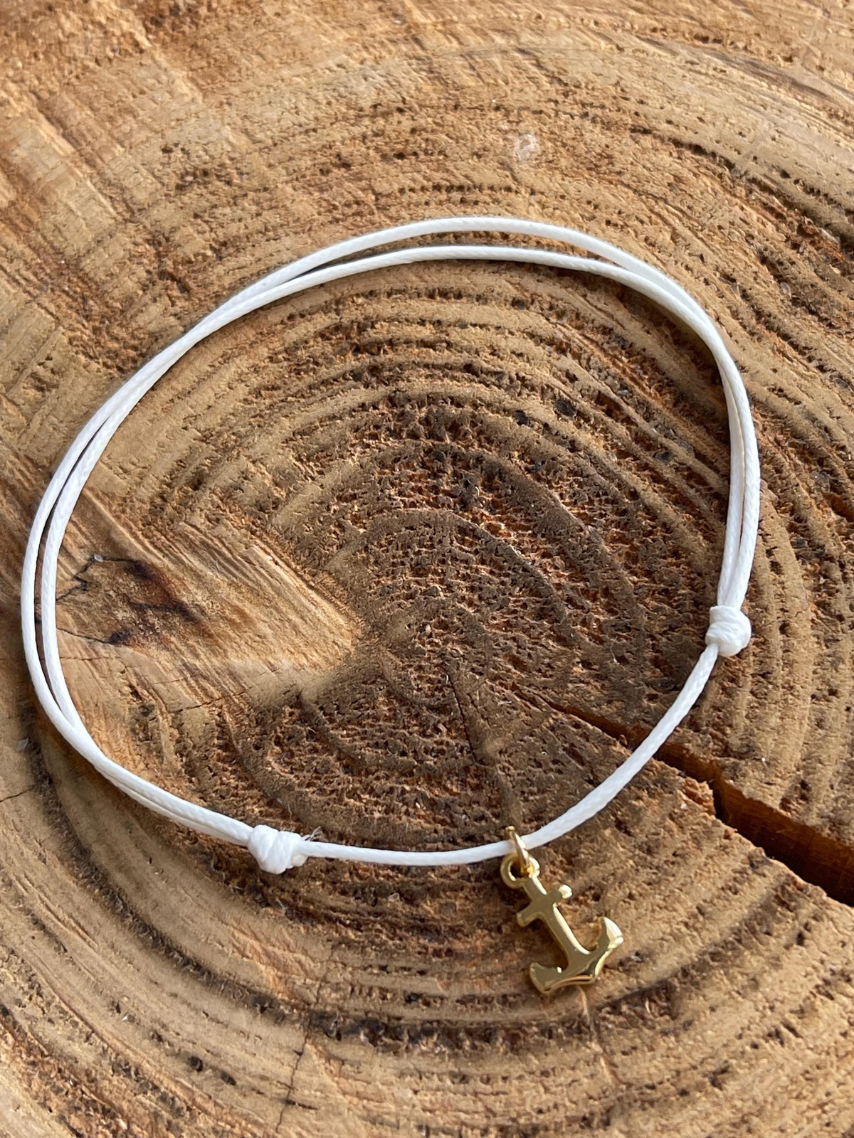 White Anchor Anklet Waterproof Gold Charm Beach Jewelry