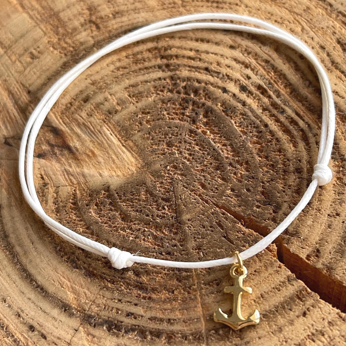 White Anchor Anklet Waterproof Gold Charm Beach Jewelry