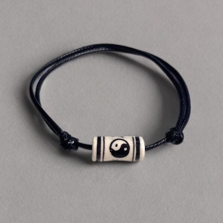 Yin Yang Tube Bead Beach Anklet Bracelet