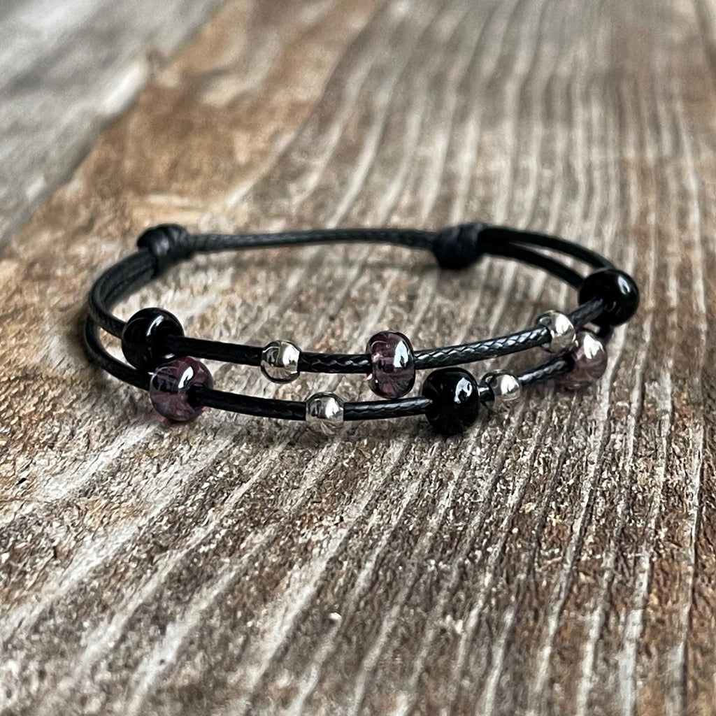 Midnight Glow Beaded Anklet Bracelet, Fall Edition
