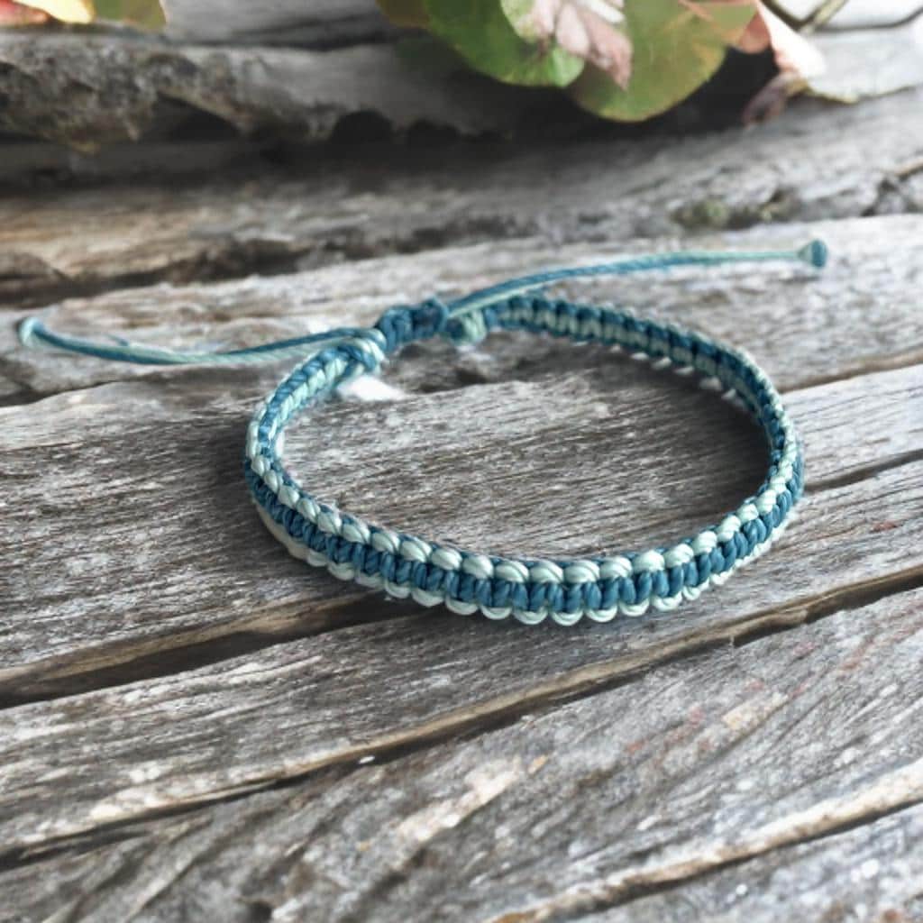 Teal and Mint Macrame Bracelet