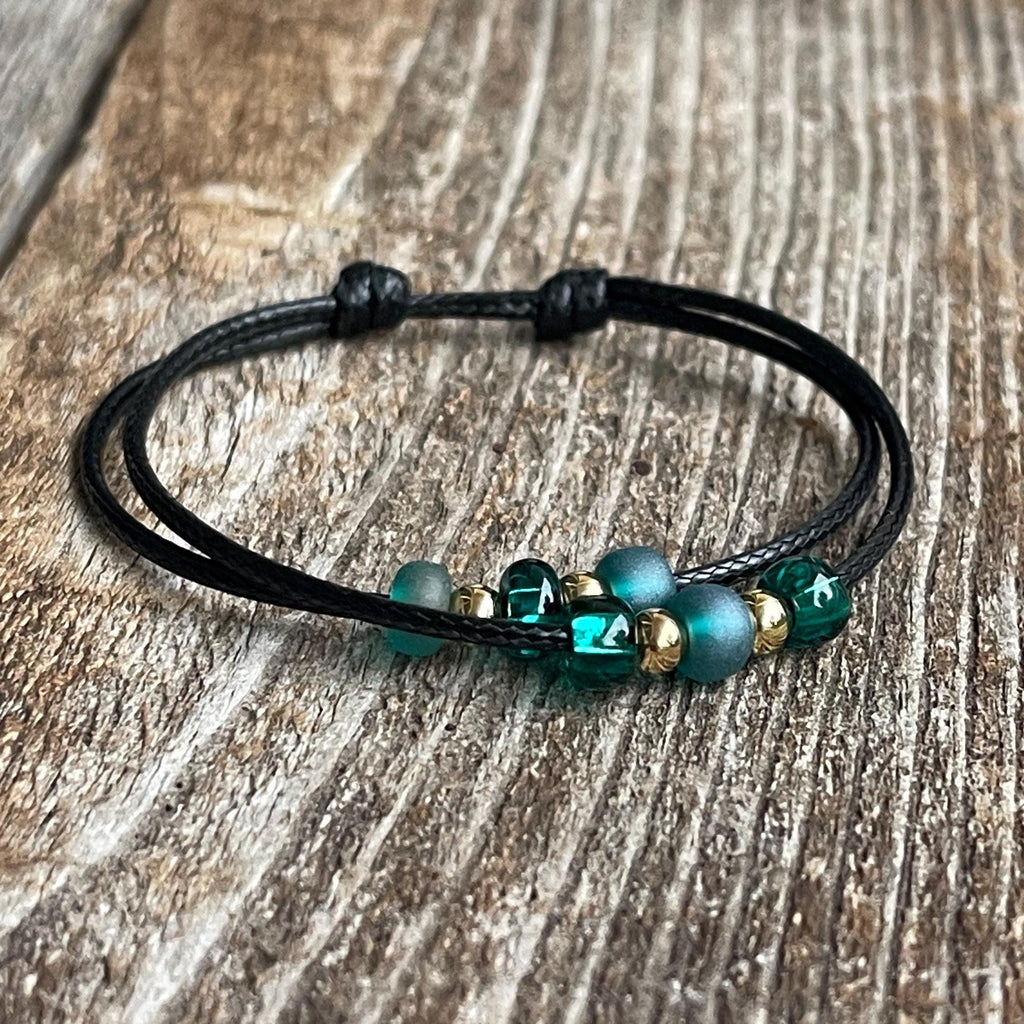 Ocean Mist Beaded Anklet Bracelet, Fall Edition